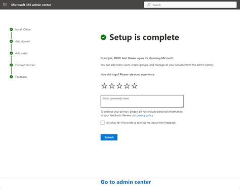 Set up Microsoft 365 for business .
